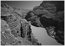 Colorado River at Granite Gorge Narrows. Grand Canyon National Park ( black and white)