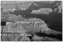 Ridges at sunrise from Moran Point. Grand Canyon National Park ( black and white)