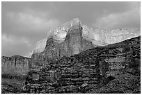 Canyon walls seen from Tapeats Creek, sunset. Grand Canyon National Park ( black and white)