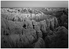 Sheep Mountain table at dusk. Badlands National Park ( black and white)