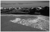 Neve and Never Summer range in early summer at sunset. Rocky Mountain National Park ( black and white)