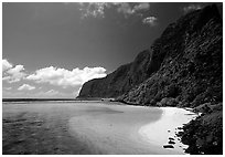 Olosega Island seen from the Asaga Strait. American Samoa (black and white)