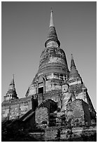 Wat Chai Mongkon. Ayuthaya, Thailand (black and white)