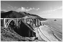 Bixby creek bridge, late afternoon. Big Sur, California, USA ( black and white)