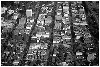 Aerial view of downtown. Palo Alto,  California, USA (black and white)