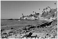 Tidepool and Rockpile Beach. Laguna Beach, Orange County, California, USA (black and white)