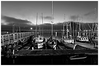 Harbor at dusk. Morro Bay, USA ( black and white)
