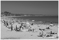 Beachgoers, Capitola. Capitola, California, USA ( black and white)