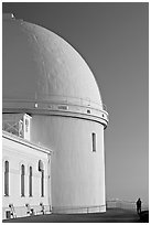 Dome housing the refractive telescope, Lick obervatory. San Jose, California, USA (black and white)