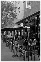 Pub, San Pedro Square. San Jose, California, USA (black and white)