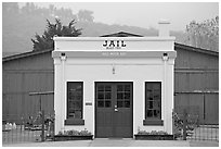 Tiny historic jail. Half Moon Bay, California, USA ( black and white)