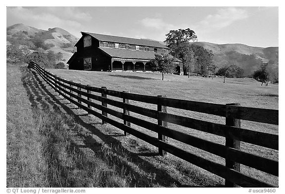 Black and White Picture/Photo: Ranch, Sunol Regional Park. California, USA