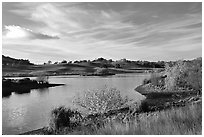Reservoir, Joseph Grant County Park. San Jose, California, USA (black and white)