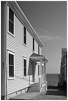 Waterfront houses, Provincetown. Cape Cod, Massachussets, USA (black and white)