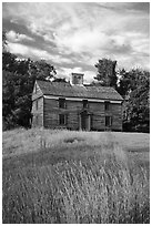 Historic house, Minute Man National Historical Park. Massachussets, USA (black and white)