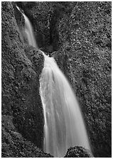 Waterfall, Columbia River Gorge. Columbia River Gorge, Oregon, USA ( black and white)