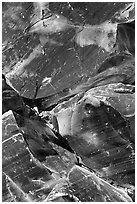Obsidian glass close-up. Newberry Volcanic National Monument, Oregon, USA (black and white)