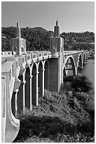 Isaac Lee Patterson Bridge over the Rogue River. Oregon, USA (black and white)
