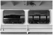 Window reflection, Washington State Ferry, San Juan Islands. Washington ( black and white)