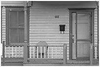 Porch of Sweet Auburn house, Martin Luther King National Historical Site. Atlanta, Georgia, USA (black and white)