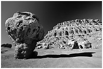 Mushroom rock near Page. Arizona, USA (black and white)