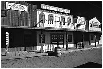 Strip of old west buildings. Arizona, USA (black and white)