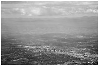 Aerial view of Denver and front range. Colorado, USA ( black and white)