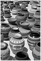 Pottery for sale. Santa Fe, New Mexico, USA (black and white)
