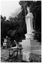 Buddhist statue. Ta Cu Mountain, Vietnam (black and white)