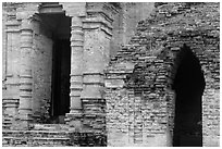 Detail of Cham Towers. Mui Ne, Vietnam (black and white)