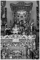 Le Van Duyet altar, Binh Thanh district. Ho Chi Minh City, Vietnam (black and white)