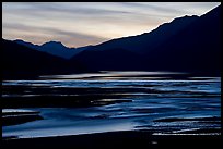 Flood plain of Medicine Lake, sunset. Jasper National Park, Canadian Rockies, Alberta, Canada (color)