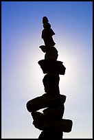 Backlit balanced rocks. Vancouver, British Columbia, Canada (color)