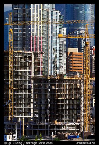 Residential towers in construction. Vancouver, British Columbia, Canada
