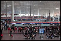 Some of the 300 check in counters, International Airport. Beijing, China ( color)