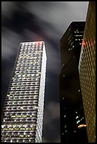 Cheung Kong Center (290m) building at night. Hong-Kong, China