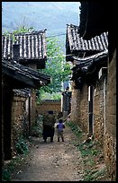 Village streets. Baisha, Yunnan, China (color)