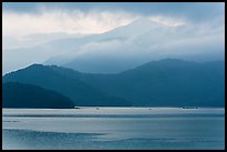 Misty mountains. Sun Moon Lake, Taiwan (color)