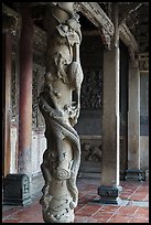 Carved dragon column, Hall of five gates, Longshan Temple. Lukang, Taiwan ( color)