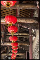 Paper lanterns and woodwork, Longshan Temple. Lukang, Taiwan (color)