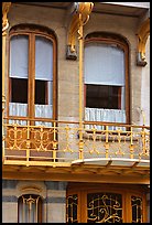 Balcony of Horta Museum in Art Nouveau style. Brussels, Belgium (color)