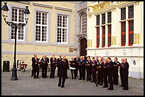 Choir singing on the Burg. Bruges, Belgium (color)