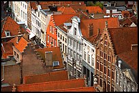 Red tile rooftops and facades. Bruges, Belgium ( color)