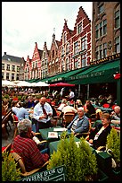 People in restaurants on the Markt. Bruges, Belgium ( color)