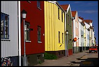 Row of colorful houses. Gotaland, Sweden
