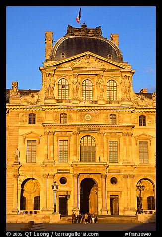 Pavilion in the Sully Wing of the Louvre at sunset. Paris, France