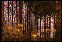 Sainte Chapelle haute covered with stained glass. Paris, France ( color)