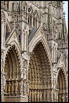 Side view of Cathedral facade, Amiens. France (color)