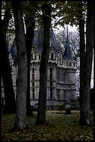 Azay-le-rideau chateau and Park. Loire Valley, France (color)