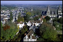 View of Loches from the dungeon. Loire Valley, France (color)